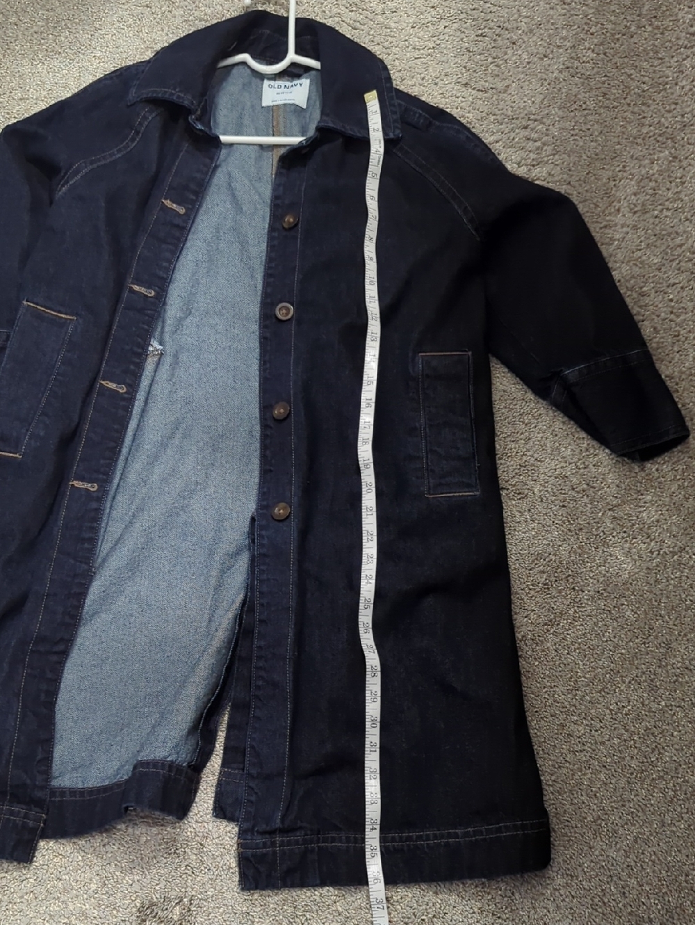 Old Navy Women's Dark Blue Denim Coat - Picture 9 of 10